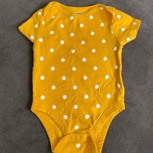 Baby Girl Yellow polka dot onesie